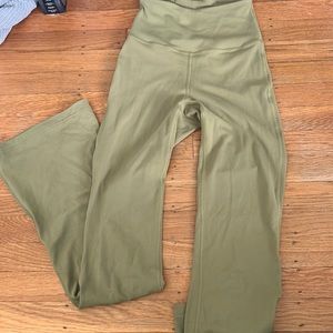 Olive green Lululemon flare leggings